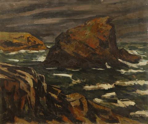 Abel Villard (1871-1969) Mer au coucher du jour