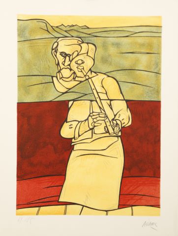 Valerio Adami (né en 1935) Le Joueur de flûte