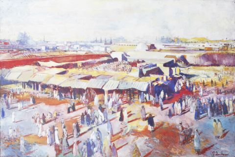 Patrice Landauer (né en 1945) Place à Marrakech