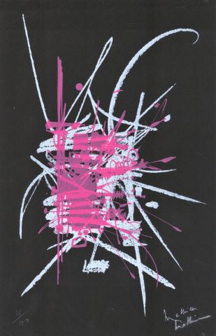 Georges Mathieu (1921-2012) Composition rose...