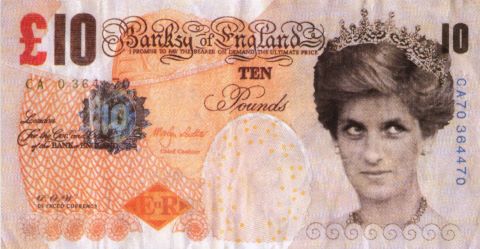Banksy (né en 1974) Diface Tenner