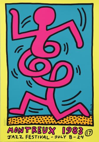 Keith Haring (1958-1990) Affiche Montreux jazz...