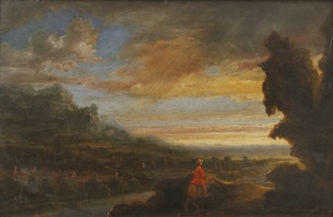 École flamande du XVIIe siècle Cavalier devant...