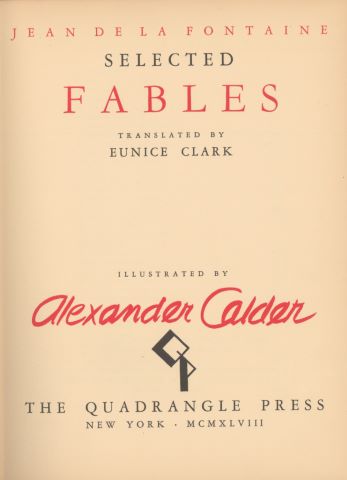 Calder, Jean de la Fontaine Selected Fables...