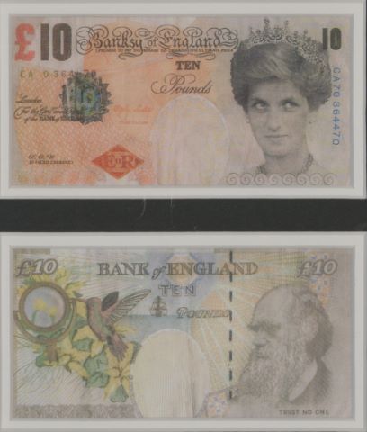 Banksy (né en 1974) Diface Tenner
