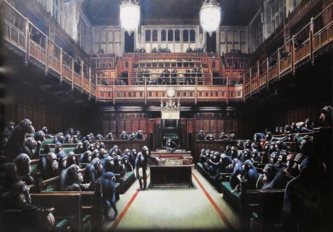 Banksy (né en 1974) Monkey Parliament
