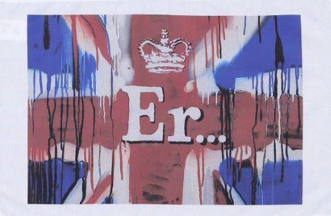 Banksy (né en 1974) Er... Tea Towel