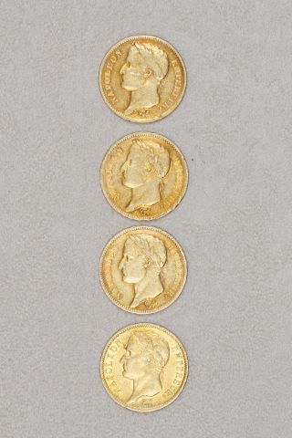 4 pièces 40 francs or tête laurée