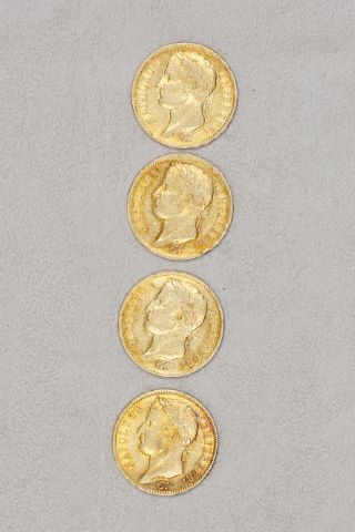 4 pièces 40 francs or tête laurée