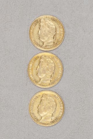3 pièces de 40 francs or