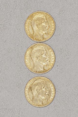 3 pièces de 20 francs or