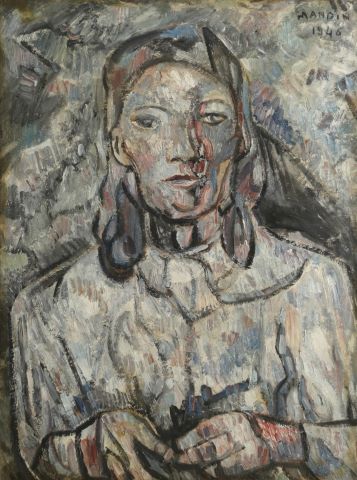 Richard Mandin (1909-2002) Portrait de femme