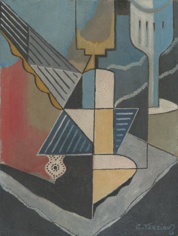 Georges Terzian (né en 1939) Composition au verre