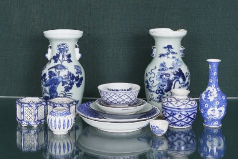 Ensemble en porcelaine bleu et blanc