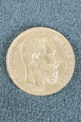 Pièce 20 francs Léopold II or