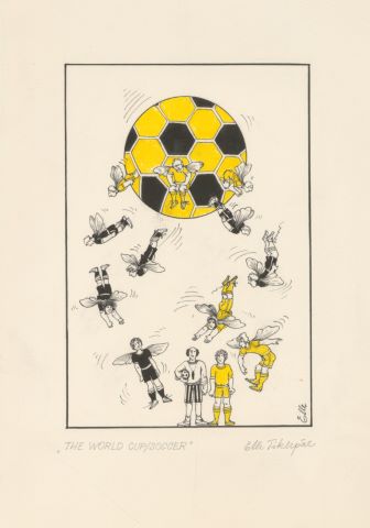 Coupe du monde ITALIA 90 12 dessins de presse...