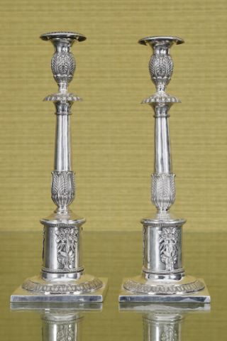 Pologne Paire de flambeaux