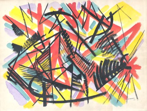 Raymond Trameau (1897-1955) Composition noire...