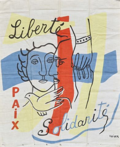 Foulard Liberté, paix et solidarité (Portrait des époux Rosenberg)