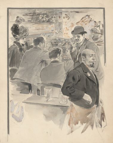 Ensemble de 5 œuvres sur papier