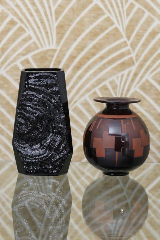 2 vases Art déco en verre