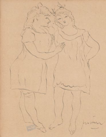 Jules Pascin (1885-1930) Deux femmes discutant