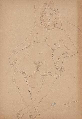 Jules Pascin (1885-1930) Femme posant nue