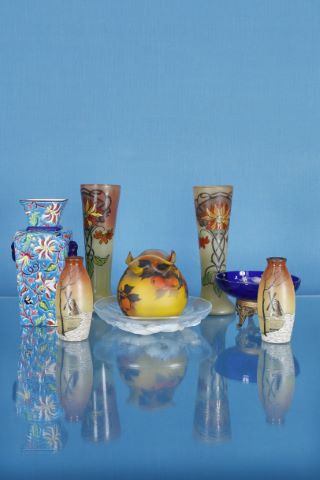 Ensemble de pièces en céramique et verrerie Art...