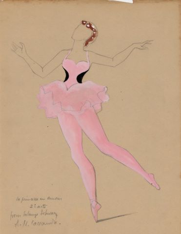 Étude de costume de scène pour La Princesse en amour,…