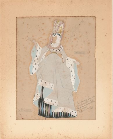2 étude de costume de scène pour La Princesse et…
