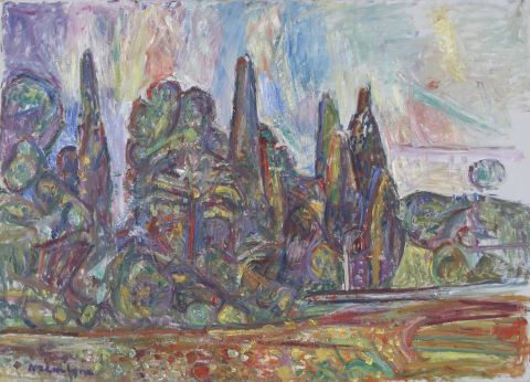 Pinchus Krémègne (1890-1981) Paysage de Céret