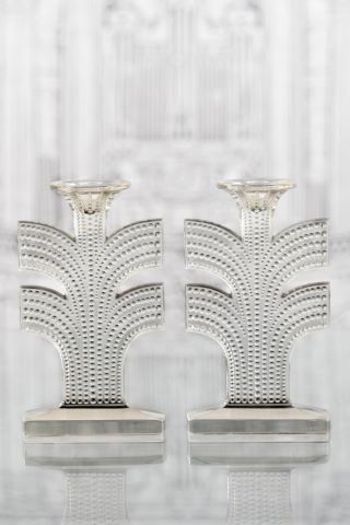 René Lalique (1860-1945) Paire de Chandeliers...