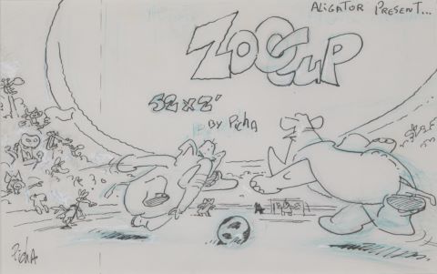Picha (né en 1942) Zoocup, affiche préparatoire