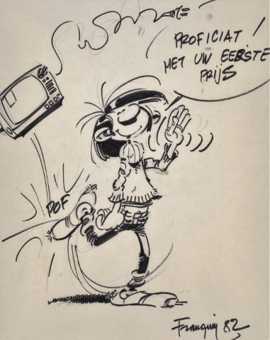 André Franquin (1924-1997) Gaston et le téléviseur