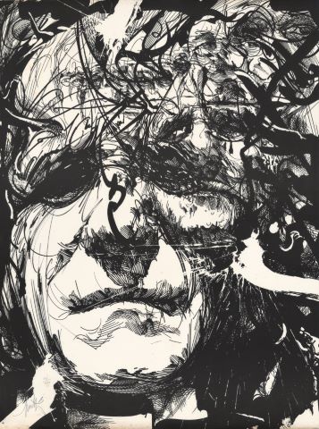 Léo Ferré, extrait du portfolio “Les Artistes” [3 œuvres]