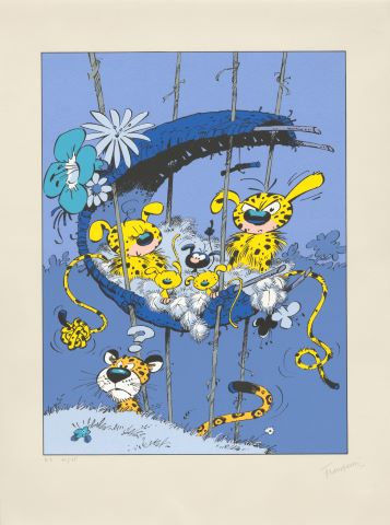 Le Nid des Marsupilami - rarissime version imprimée sur papier…