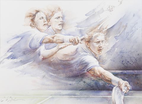 Claude Le Boul (né en 1947) Boris Becker