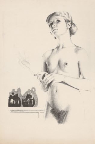 Femme nue fumant [6 œuvres]
