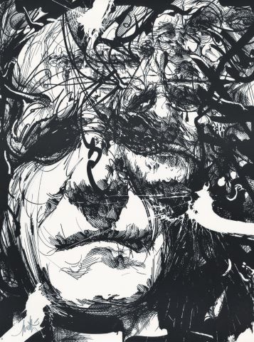 Léo Ferré, extrait du portfolio “Les Artistes” [environ 50 œuvres]