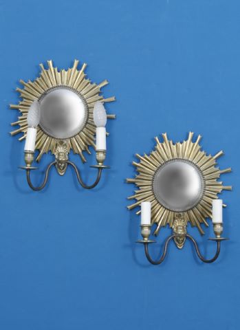 Paire de miroirs sorcières formant appliques