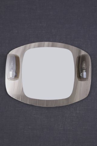 Miroir bicolore à 2 appliques de lumière