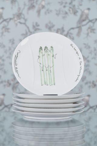 6 assiettes Asperges à la vinaigrette