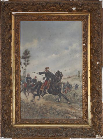 D’après Alphonse de Neuville Charge de cavalerie