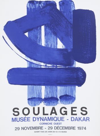 Affiche de l’exposition Soulages au Musée dynamique de Dakar