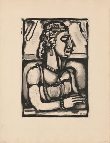 Georges Rouault (1871-1958) Dame à la huppe,...