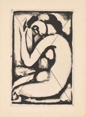 Georges Rouault (1871-1958) Nu de profil, épreuve...