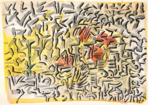 Compositions sur fond jaune [2 œuvres]