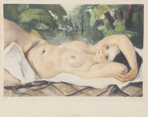 Charles Kvapil (1884-1957) Baigneuse allongée