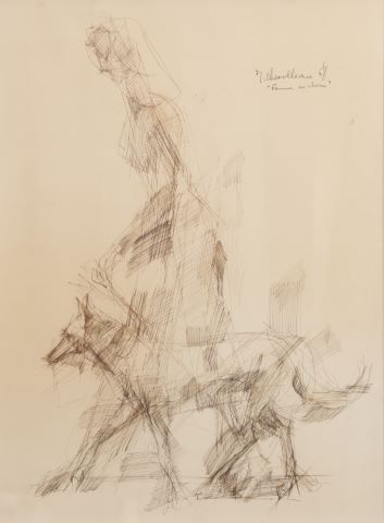 Femme au chien