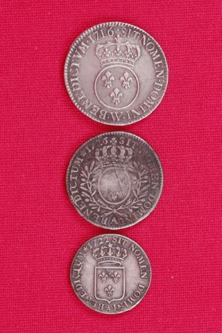 Lot de 3 monnaies de Louis XV (1715-1774)